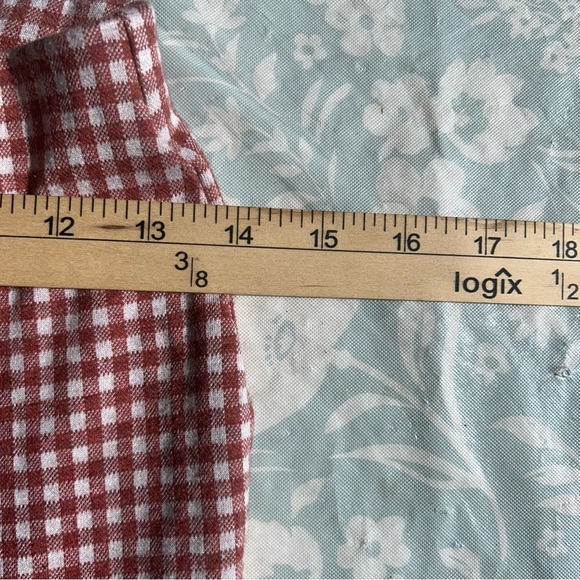 BaeVely Orange/Brown Plaid Flare pants size small - Picture 6 of 8